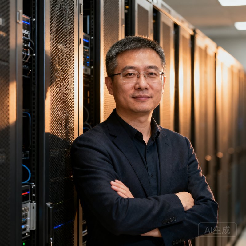 陈立峰，联合创始人兼CTO，四十多岁，短发精干，在服务器机柜前双臂交叉站立